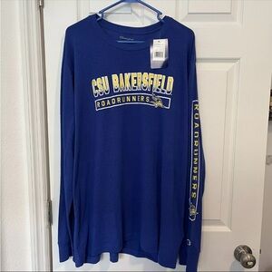 Cal State Bakersfield Roadrunners 2XL XXL Men's Long Sleeve Shirt Champion Blue